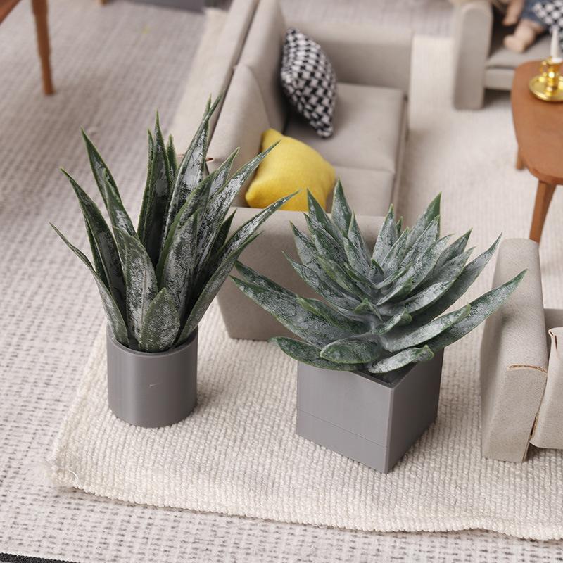 Aloe Vera Pot - Ornamen Tanaman Lidah Buaya Miniatur dalam