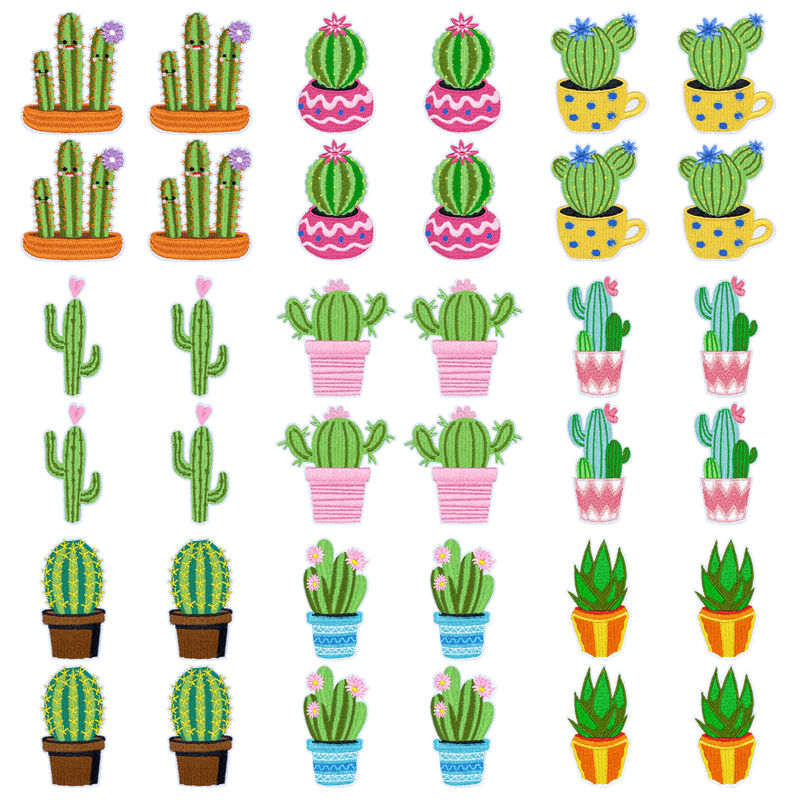 Aloe Vera Pot - 10Pcs/Lot Patch Bordir Motif Gurun Barat